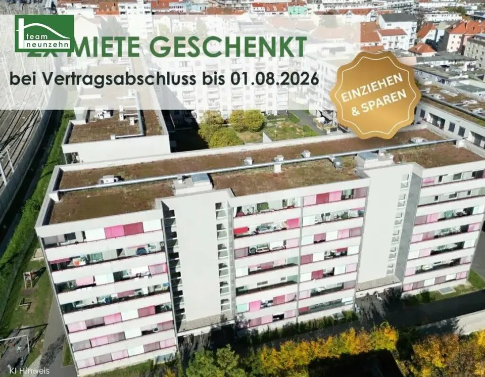 Urban, modern, gut angebunden - Zentrale 3-Zimmer-Wohnung mit großzügiger Freifläche!