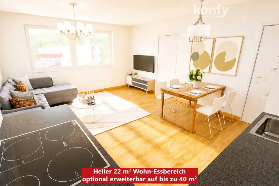 Bestlage in Wetzelsdorf: 5 Zimmer mit Sonnenloggia, Lift und echtem Schiffsbodenparkett in ruhiger Wohnlage - Optional sogar mit Fußbodenheizung!