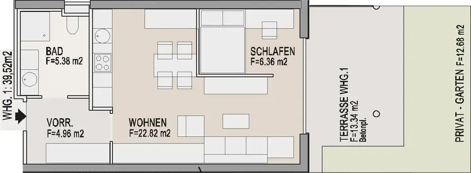 Neuwertige Gartenwohnung im Zentrum!