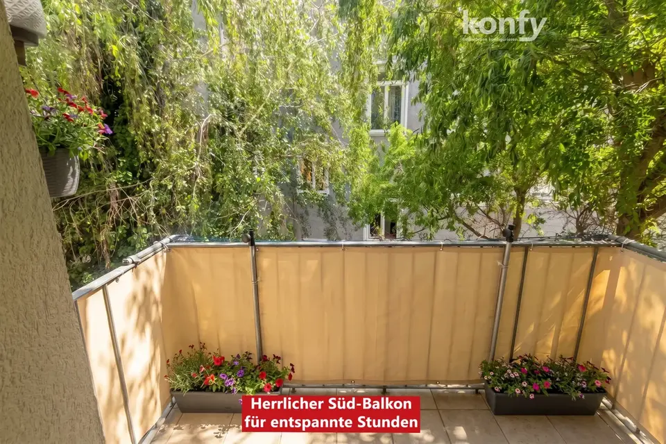 Nähe Grazer Kunsthaus: 3-Zimmer mit Süd-Balkon, Kunststofffenstern und echten Feinsteinzeugfliesen. Optional sogar mit Fußbodenheizung!