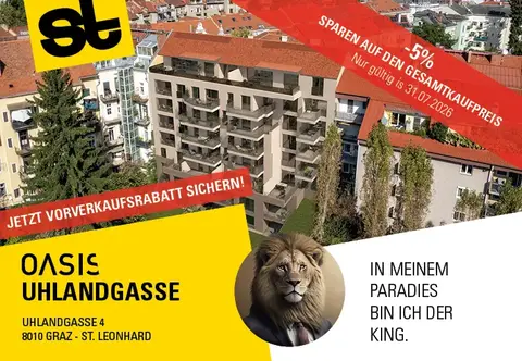 Ideal für Studenten in Graz - St. Leonhard | Helle 2-Zimmerwohnung | Erstbezug, Provisionsfrei!