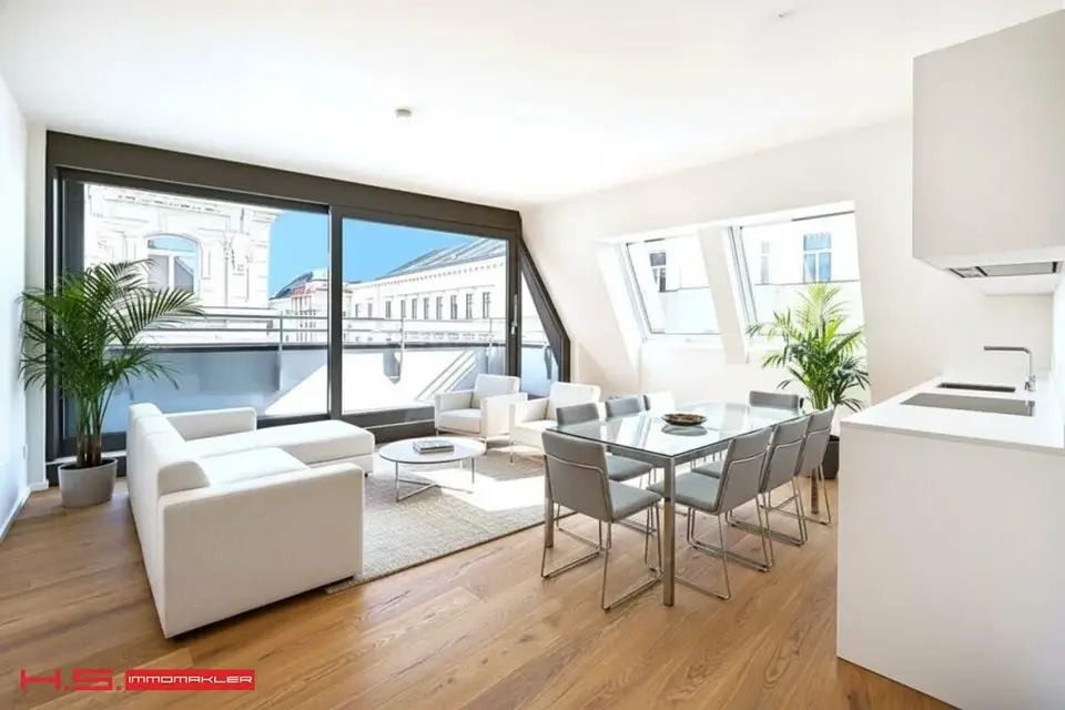FAST 4. BEZ. - GENIALER DACHERSTBEZUG - LOGGIA - 2 ZIMMER - SONNIGER CITYBLICK - PERFEKTER GRUNDRISS - EIN HIGH END PROJEKT